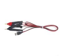 Kit de sonda de prueba Kelvin de 4 cables USB para medición de resistencia interna, clips de plástico para producción de baterías y solución de problemas de dispositivos electrónicos (A)