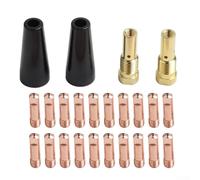 Kit de soplete de soldadura compatible con 14AK de 24 piezas con boquillas, difusores de gas para fabricación de metales y trabajos de reparación (0,9 mm)