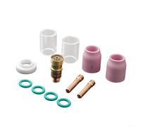 Kit de soplete de soldadura TIG de 12 piezas para WP-17/18/26, lente Stubby-Gas #10 con taza de vidrio Pyrex resistente al calor, boquillas de alúmina y pinzas para soldadura de argón