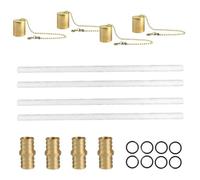 Kit de soplete para botellas de vino | botella de whisky antorcha tiki | El kit de mechas soplete de botella incluye 8 mechas de soplete de larga duración, cubierta de lámpara de cobre y soporte