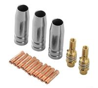 Kit de soporte de boquilla de antorcha de 15 piezas para MIG para 15AK MB15 100L K530 1 con puntas de 10 x 0,8 mm/0,030 pulgadas, 3 boquillas de gas, 2 difusores de gas, piezas de latón de cobre