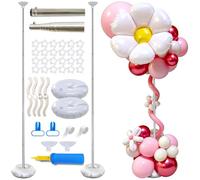 Kit de soporte de columna de globo, soporte de arco de metal ajustable con bases, adecuado para cumpleaños, decoración de fiestas, bodas