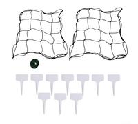 Kit de soporte de entrenamiento de plantas con 2 rejillas de malla de 40 x 40 cm y 10 etiquetas estilo T para gestionar etapas de crecimiento y programación de cosecha