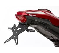 Kit de soporte de matrícula PROTECH que incluye reflector y placa de acero inoxidable ligero/aluminio recubierto de polvo negro, negro