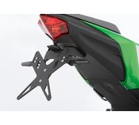 Kit de soporte de matrícula PROTECH que incluye reflector y placa de acero inoxidable ligero/aluminio recubierto de polvo negro, negro