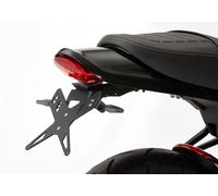 Kit de soporte de matrícula PROTECH que incluye reflector y placa de acero inoxidable ligero/aluminio recubierto de polvo negro, negro