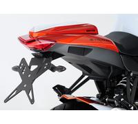 Kit de soporte de matrícula PROTECH que incluye reflector y placa de acero inoxidable ligero/aluminio recubierto de polvo negro, negro