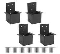 Kit de soporte de metal para cenador, 4 conectores de poste para estructuras de madera de 4 x 4 pulgadas, jardín al aire libre, pérgola, viga, soporte de pared, color negro