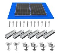Kit de soporte de montaje de panel solar con mini rieles de 4,72 pulgadas/120 mm, abrazaderas intermedias, abrazaderas finales y almohadillas de goma para cobertizo, pizarra y madera 4 Packs