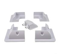 Kit de soporte de montaje de panel solar de 5 piezas para caravanas, barcos y caravanas, instalación sin taladro, plástico ABS resistente a los rayos UV, incluye 4 soportes de esquina y caja de