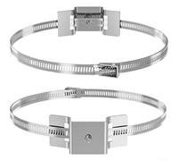 Kit de soporte de montaje de poste de acero inoxidable 304 ajustable para señales de tráfico, cámaras de seguridad, paneles solares en postes redondos, 4-15 pulgadas de diámetro, resistentes a la