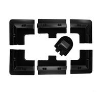 Kit de soporte de montaje para panel solar, 7 piezas, juego de montaje de esquina ABS negro, glándula de entrada de cable para caravana, caravana, barco, construcción marina de 20 W-200 W panel