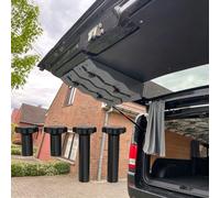 Kit de soporte de pared lateral de rampa RV para Fiamma Level-up | Detiene el movimiento lateral de la rampa, fácil almacenamiento del portón trasero con pomos de bloqueo giratorio