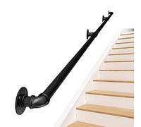 Kit de soporte de pasamanos de acero galvanizado de 1,6 m para uso en interiores y exteriores, barra de seguridad de 1,8 m para barandilla industrial, solución duradera y elegante para pasamanos
