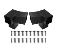 Kit de soporte de pérgola para montaje en pared de techo inclinado con accesorios compatibles con postes de madera de 4 x 4 pulgadas, adecuado para porche y cenador para uso al aire libre (izquierdo