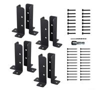 Kit de soporte de poste de valla de metal ajustable para postes de madera, diseñado para asegurar estructuras al aire libre como cubiertas, pérgolas, buzones y vallas (4 juegos)