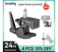 Kit de soporte de súper abrazadera SmallRig, carga de aleación de aluminio de 15kg con tornillo superior de 1/4 "-20 para cámaras, micrófonos, monitores, luces de vídeo Super Clamp Kit
