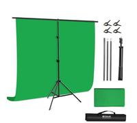 Kit de soporte de telón de fondo de pantalla verde de 2 x 2 m para transmisión y configuración de estudio Chroma Key, soporte de fondo portátil para YouTube, TikTok, transmisión, reuniones, grabación