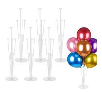 Kit de soporte para globos, juego de 6 juegos de soporte de mesa, palos transparentes de 70 cm, soportes reutilizables para globos para mesa, decoración de escritorio para cumpleaños y fiestas de boda