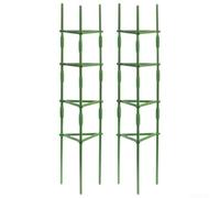 Kit de soporte para plantas para tomates y flores - Tubo de acero de 11 x 24,5 x 160 cm con revestimiento de plástico PP+PE, ligero, ahorro de espacio y fácil de instalar (2 kits)