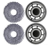 Kit de soporte y almohadillas para fregona compatible con Roborock Edge, Curv, S5V, QV 35S, piezas de aspiradora robot, juego de repuesto de plástico y microfibra