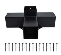 Kit de soportes de pérgola de acero de aleación resistente con tornillos diseñados para madera de 4 x 4 en estructuras de jardín y cenador metálico (A)