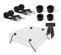 Kit de Sujeción para la Cama Ajustable - Juego de Bondage para Parejas con Esposas, Tobilleras y Antifaz | Juego Erótico S&M de Alta Calidad para Prácticas Íntimas, Negro