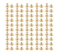 Kit de sujetadores de cuero premium 50 set de latón sólido remaches de encuadernación para la correa del cinturón tornillos traseros de cuero proyectos de bricolaje de diy y (10x10 mm)