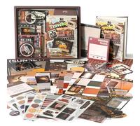 Kit de suministros para álbumes de recortes, kit de álbumes de recortes estéticos vintage, 351 piezas de suministros de diario basura con papel de álbumes de recortes, cuaderno de cuadrícula A6,