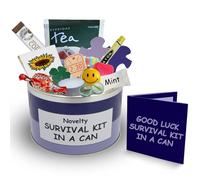 Kit de supervivencia de buena suerte de la marca Survival Kit In A Can Regalo divertido y tarjeta, todo en uno Nuevo trabajo, irse, emigrar, mudanzas, etc. Color personalizable, Purple/Lilac, Approx 10cm x 6cm