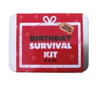 Kit de supervivencia de cumpleaños - Divertido juego de regalo de bolsillo compacto para 16, 18, 30, 40, 50, 60, 70, 80, regalo para hombres, mujeres, amigos, familiares y colegas (lata de