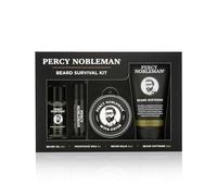 Kit de Supervivencia para Barba de Percy Nobleman, un Kit de Cuidado para la Barba que contiene un aceite perfumado para barba, bálsamo para barba, cera para bigote y un suavizante para barba