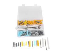 Kit de surtido de 200 tornillos, tornillos autorroscantes con anclajes para pared, juego de tornillos de acero inoxidable en 10 tamaños y 4 colores para reparaciones y montajes de