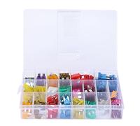 Kit de surtido de fusibles de cuchilla de 300 piezas con extractor de fusibles, fusibles automotrices pequeños y medianos de 2/3/5/7,5/10/15/20/25/30/35/40 A, fusibles de cuchilla