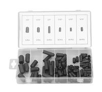 Kit de surtido de tapón de vacío de 80pcs de goma Kit de sombrero de vacío resistente a alta temperatura de goma Kit de vacío de vacío 5/32 pulgadas a 3/8 pulgadas de negro