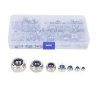 Kit de surtido de tuercas de cierre de acero inoxidable, 165 piezas, conjunto de tuercas de cierre con tamaños de M3 a M12, elementos de fijación resistentes a la corrosión para