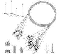Kit de suspensión de 8 piezas - Lámpara colgante de acero inoxidable de 1,5 mm x 1,5 m con cable de cuerda de alambre resistente