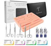 Kit de Sutura Quirúrgica Completo con Almohadilla Realista, Bisturí, Hilos y Herramientas Profesionales para Estudiantes de Medicina, Enfermería, Veterinaria y Práctica de Suturas