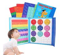 Kit de tablero de aprendizaje de fracciones, piezas magnéticas de ayuda visual de matemáticas, discos de fracción y modelos de barra, herramientas de enseñanza, manipuladores interactivos STEM para