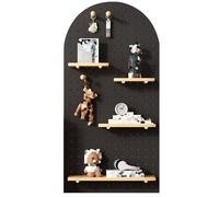 Kit de tablero de clavijas de alta calidad, estante de almacenamiento de madera montado en la pared con palos para organización de garaje, negro, 60 x 120 cm, tablero perforado versátil para