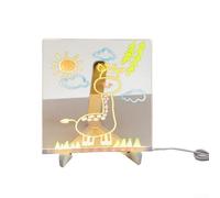 Kit de tablero de dibujo LED para niños, acrílico con 7 bolígrafos de colores y soporte, fomenta el aprendizaje creativo y proporciona funcionalidad de luz de estudio nocturno (20 x 20 cm)
