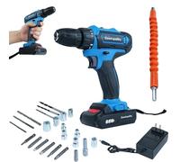 Kit de taladrado - Taladro atornillador inalámbrico de 21 V de 2 velocidades, motor sin escobillas recargable - Herramienta con atornillado incluido - Para trabajos de bricolaje, reparación en casa