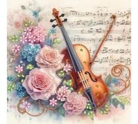 Kit de taladro 5D con forma especial parcial para decoración de violín, 30
