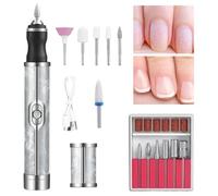 Kit de taladro de uñas, taladro eléctrico para uñas - Máquina de archivos de uñas de 20000rpm,Herramienta de multifuncional, removedor de esmalte de gel de bajo ruido recargable de USB para eliminació