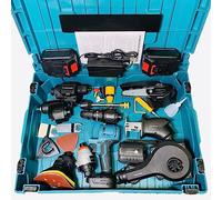 Kit de taladro eléctrico inalámbrico de 21 V, juego de taladro eléctrico de mano con 6 accesorios y estuche de almacenamiento, juego de herramientas de múltiples cabezales