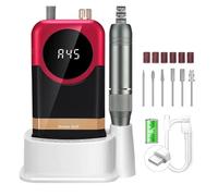 Kit de taladro uñas profesional 45000 RPM, lijadora eléctrica recargable Fácil de usar(Rot)