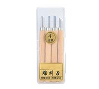 Kit de Tallado de Madera 4 Paquetes, Juego Cuchillos Talla Madera, Herramientas Grabado para Carpintería con un Agarre Cómodo, Cabezas Corte Duraderas, para Amantes del Grabado (Establecer No. 4)