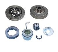 Kit de tambor de embrague con piñón de llanta de 3/8 de pulgada for motosierras MS340 MS360 034 036, incluye engranaje helicoidal, arandelas y rodamientos de agujas, con piezas reemplazables.