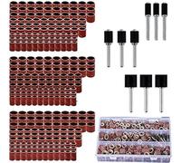 Kit de tambor de lija de 338 piezas con caja gratis, compatible con Dremel incluye mandriles de tambor de goma - 1/2, 3/8 y 1/4 pulgadas # 21-MST
