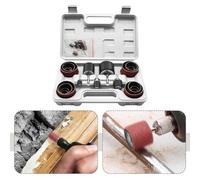 Kit de tambor de lijado de 37 piezas con husillos de goma y mangas de óxido de aluminio, grano 80/120 para prensa de taladro y taladros manuales, juego de pulido de metal para carpintería